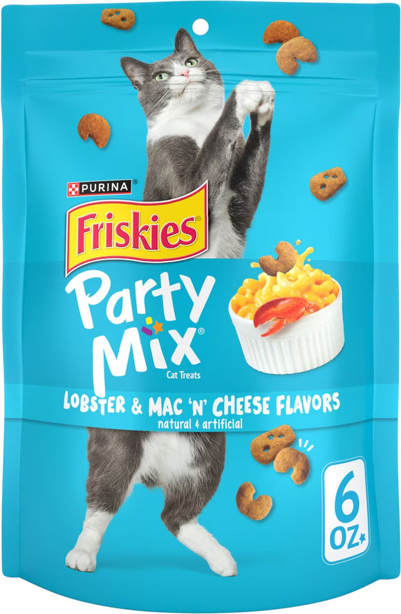 Purina Friskies Party Mix Lobster & Mac ’N’ Cheese Flavors Crunchy Cat Treats 6-oz - Cat Treats 1