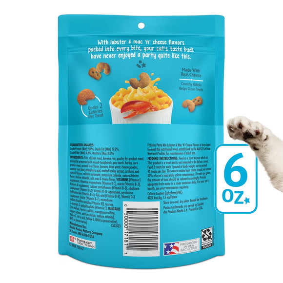 Purina Friskies Party Mix Lobster & Mac ’N’ Cheese Flavors Crunchy Cat Treats 6-oz - Cat Treats 3