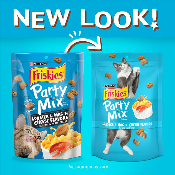 Purina Friskies Party Mix Lobster & Mac ’N’ Cheese Flavors Crunchy Cat Treats 6-oz - Cat Treats 2