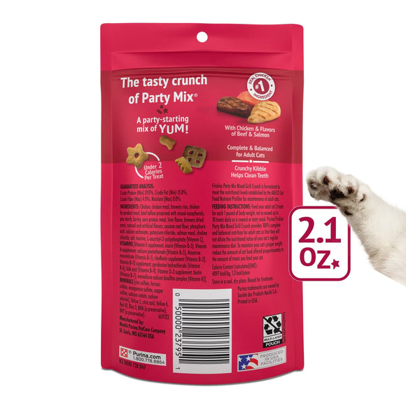 Purina Friskies Party Mix Mixed Grill Crunch Flavor Crunchy Cat Treats - Cat Treats 3
