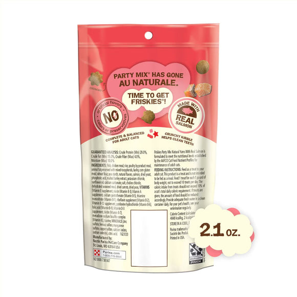 Purina Friskies Party Mix Natural Yums Complete & Balanced Salmon Crunchy Natural Cat Treats - Cat Treats 3