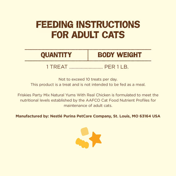 Purina Friskies Party Mix Natural Yums with Real Chicken Flavor Crunchy Cat Treats - Cat Treats 8