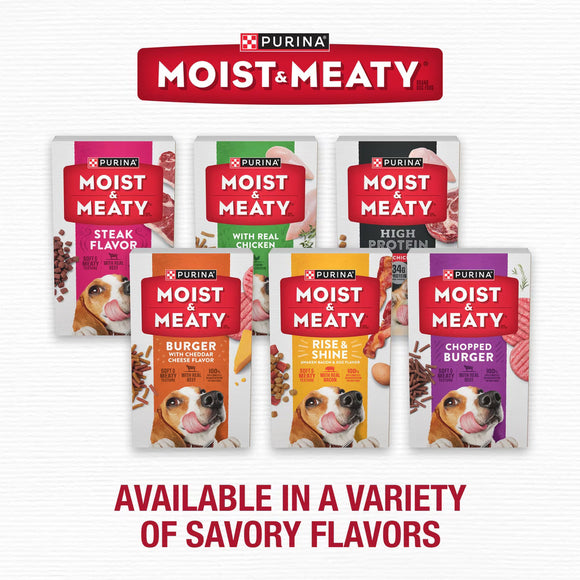 Purina Moist & Meaty Burger with Cheddar Cheese Flavor Dry Dog Food 6-oz case of 12 - Dog Food 7