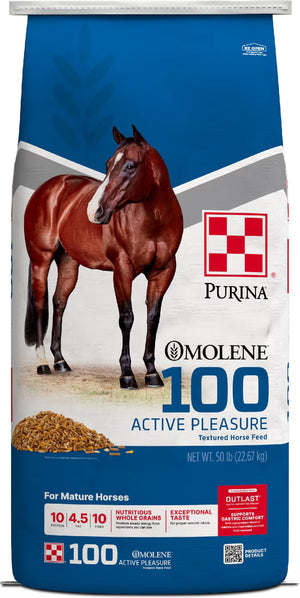 Purina Omolene 100 Active Pleasure Horse Feed 50-lb - Horse Feed & Treats 1