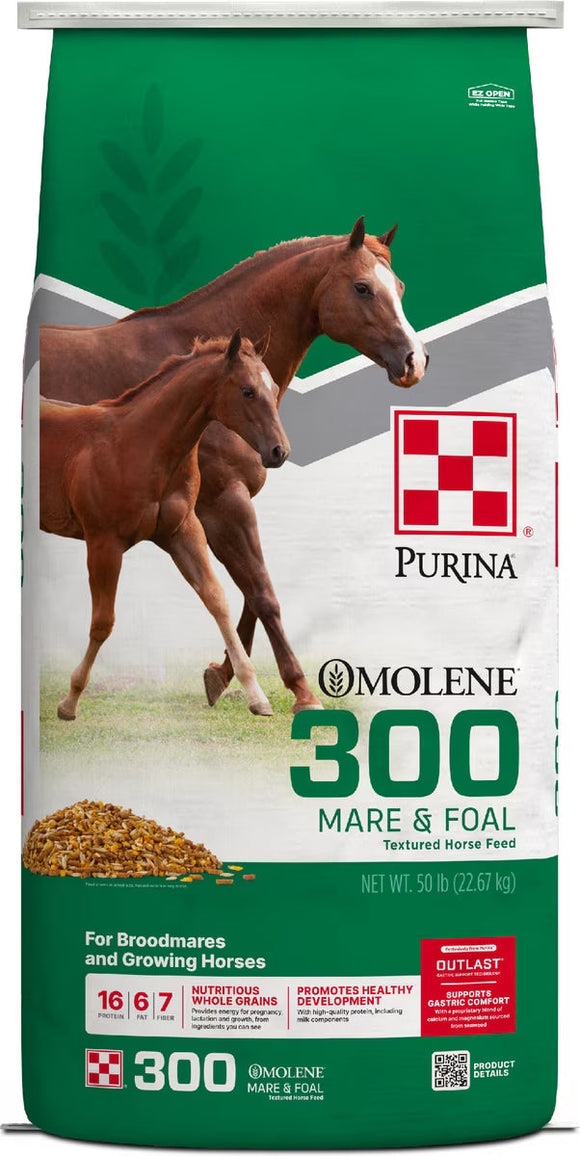 Purina Omolene 300 Mare & Foal Horse Feed 50-lb - Horse Feed & Treats 1