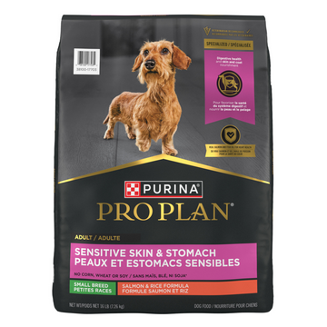 Purina Pro Plan Sensitive Skin & Stomach Small Breed Salmon & Rice Formula Dry Dog Food, 16-lb