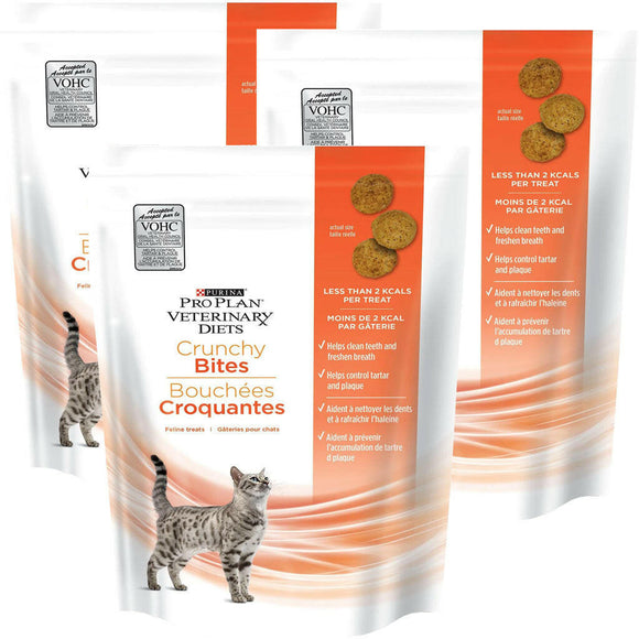 Purina Pro Plan Low-Calorie Crunchy Dental Bites Cat Treats - pack of 3