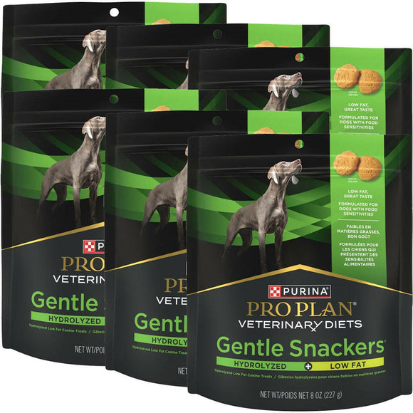 Purina Pro Plan Veterinary Diets Gentle Snackers Low Fat Hydrolyzed Dog Treats - pack of 6 - 8oz each