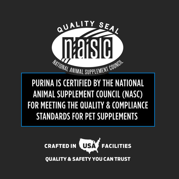 Quality seal of NASC - Purina is certified by the National Animal Supplement Council.