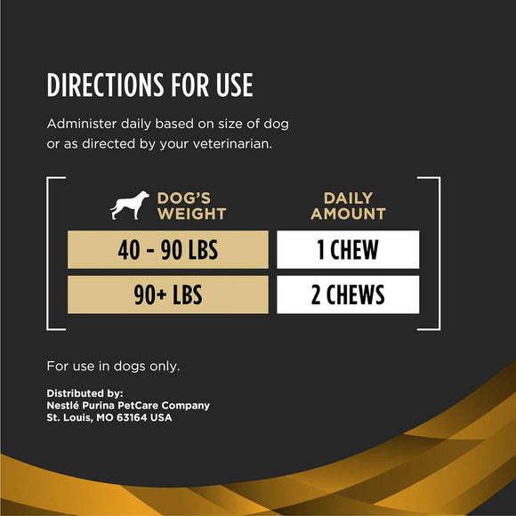 Purina Pro Plan Veterinary Supplements Joint Care Soft Chews for Small & Medium Dogs - Directions to use
