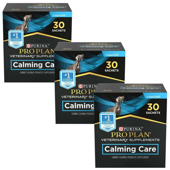 Purina Pro Plan Veterinary Supplements Calming Care Probiotic Powder Supplement for Dogs - 90 Sachets (pack of 3)