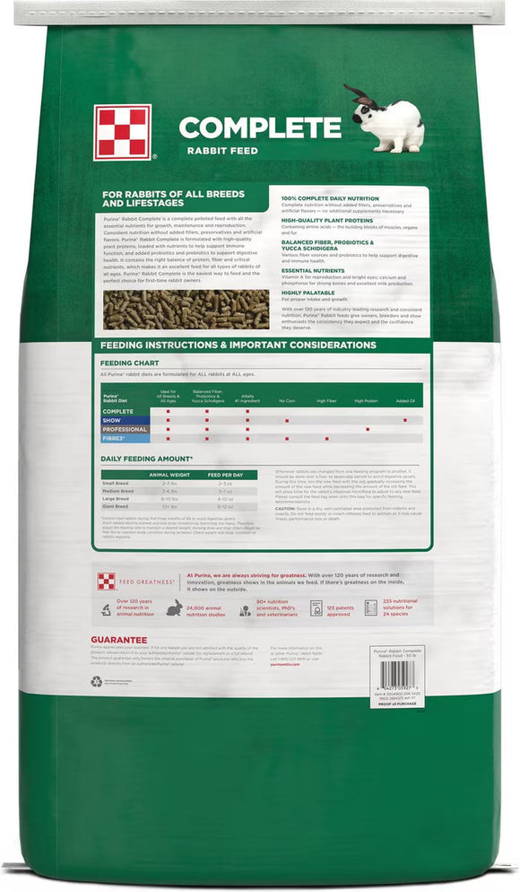 Purina Rabbit Chow Complete Pellet Feed - Small Animal Food 7