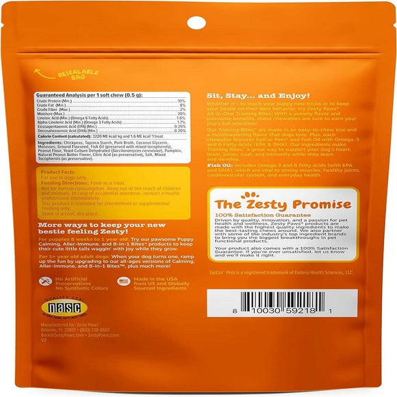 Zesty All in 1 Training Bite Peanut Butter Flavor Multivitamin Treats For Dogs (8 oz)