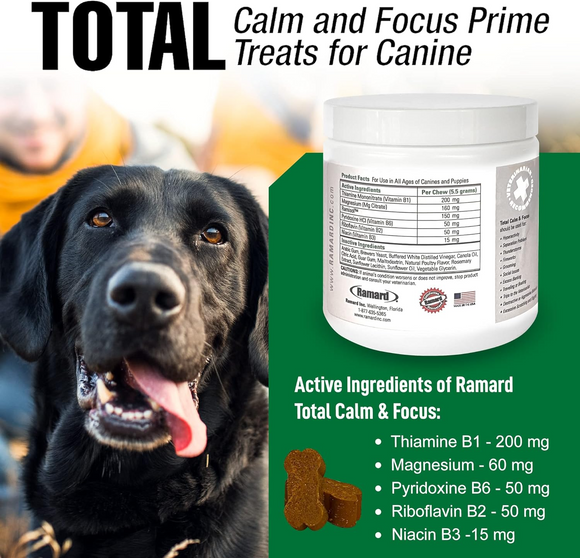 Ramard Total Calm & Focus Supplement for Dogs (45 Soft Chews) - Dog Calming & Anxiety Supplements 5