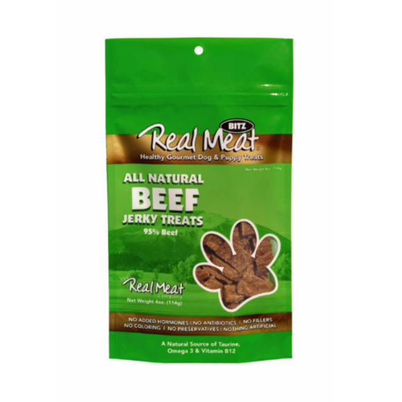 Real Meat All Natural Beef Jerky Treats for Dogs - 4 oz - Dog Treats 1