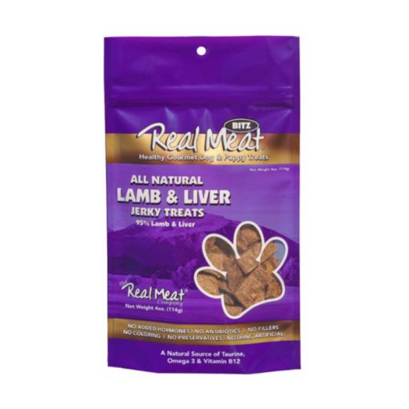 Real Meat All Natural Lamb & Liver Jerky Treats for Dogs - 4 oz - Dog Treats 1