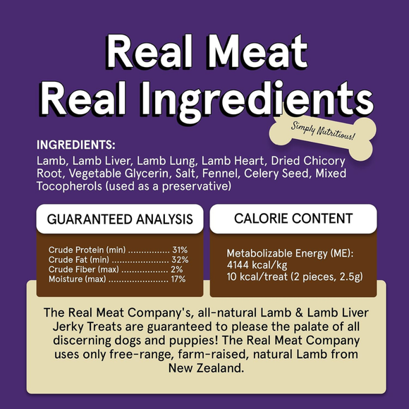 Real Meat All Natural Lamb & Liver Jerky Treats for Dogs - Dog Treats 5