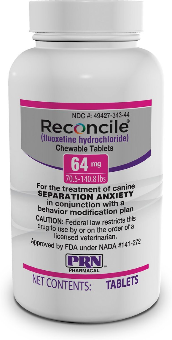 Reconcile (fluoxetine) Chewable Tablets For Dogs - 64-mg / 30 Tablets - Calming & Behavior 5