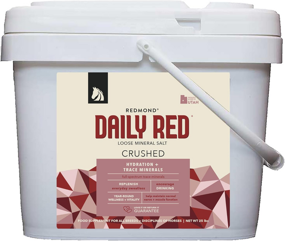 Redmond Daily Red Crushed Loose Mineral Salt For Horses - 25 lb bucket - Horse Vitamins & Supplements 8