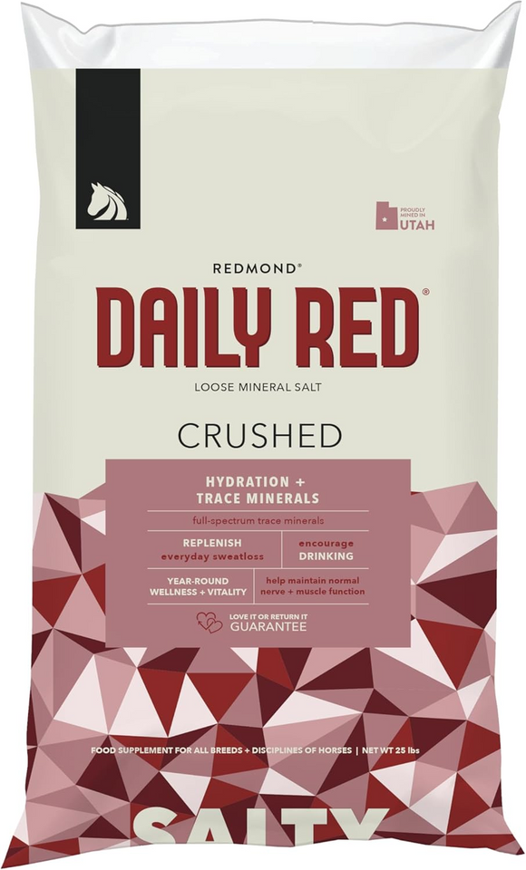 Redmond Daily Red Crushed Loose Mineral Salt For Horses - 25 lb refill bag - Horse Vitamins & Supplements 9