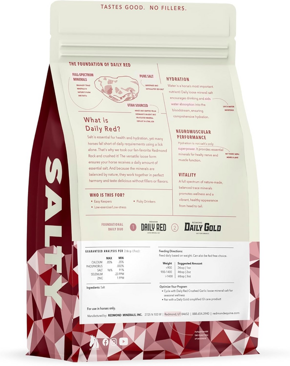 Redmond Daily Red Crushed Loose Mineral Salt For Horses - Horse Vitamins & Supplements 11