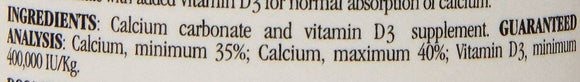 Rep-Cal Phosphorous-Free Calcium with Vitamin D3 Ultrafine Powdered Supplement For Reptiles (3.3 oz)