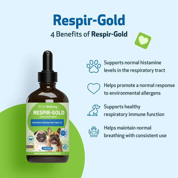 Respir-Gold - For Easy Breathing in Dogs (2 oz) - Dog Supplements & Vitamins 5