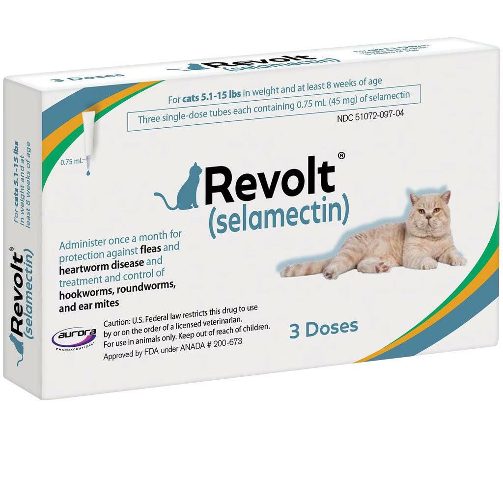 Revolt Topical for Cats 5.1-15 lbs - Affordable Flea & Worm Treatment