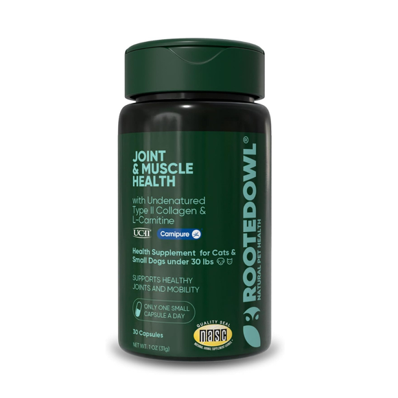 Rooted Owl Natural Joint & Muscle Health Supplement (30 capsules) - Cats & Small Dogs - Pets Vitamins & Supplements 1