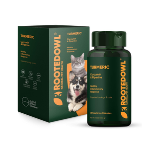 Rooted Owl Natural Tumeric Supplement for Dogs & Cats (60 capsules) - Pets Vitamins & Supplements 1