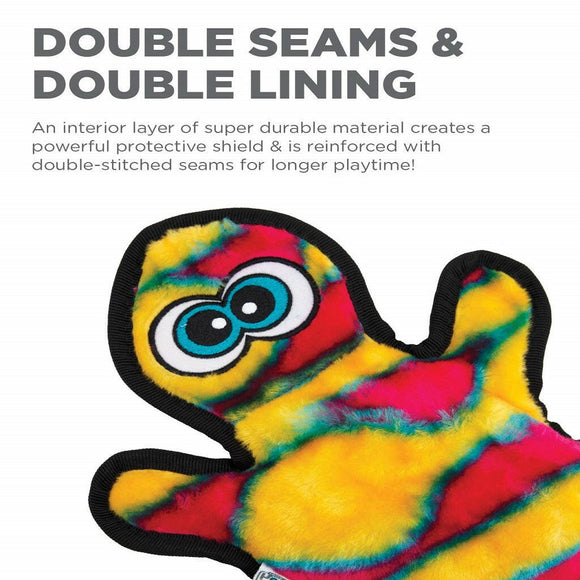 Outward Hound Invincible Gecko 2 Stuffingless Durable Squeaker Red / Orange Dog Toy (Medium)