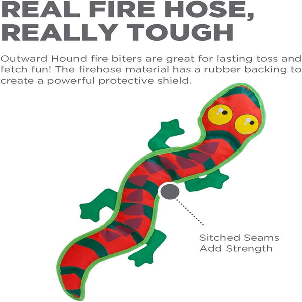 Outward Hound Fire Biterz Exotic Lizard Orange Dog Toy