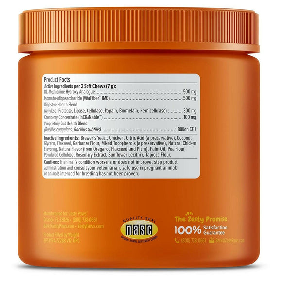 Zesty Paws Stay Green Bites Chicken Flavor Digestive Supplement For Dogs (90 ct)