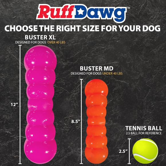 Ruff Dawg Dawg-Buster Ultra Durable Rubber Dog Toy Assorted Colors - Dog Toys 4
