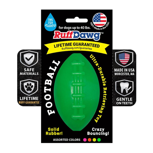 Ruff Dawg Football Ultra Durable Dog Toy Assorted Colors - Small - Dog Toys 1