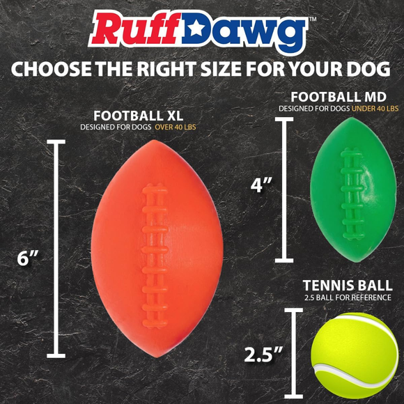 Ruff Dawg Football Ultra Durable Dog Toy Assorted Colors - Dog Toys 8