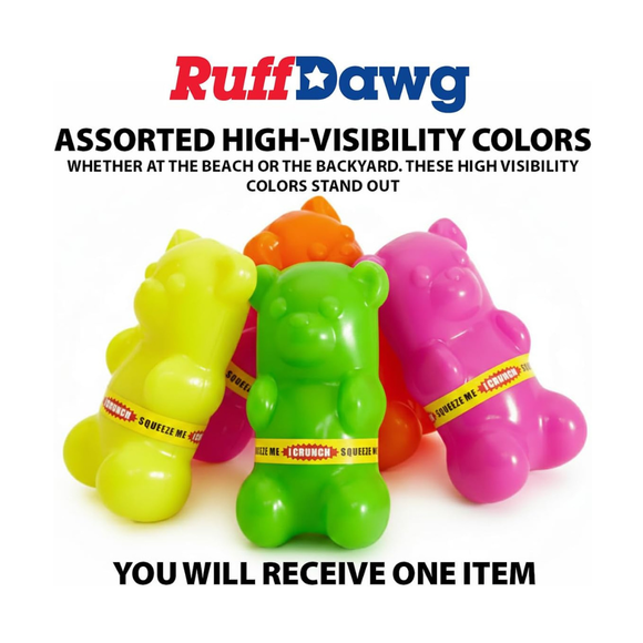 Ruff Dawg Gummy Bear Crunch Durable Dog Toy Assorted Colors - Dog Toys 2
