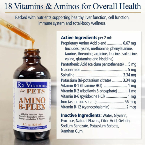 Rx Vitamins Amino B Plex B Vitamin Complex Plus Amino Acids - Dog Supplements & Vitamins 5