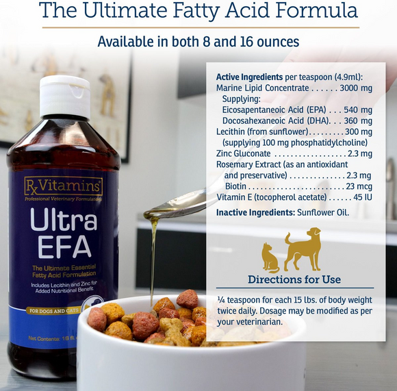Rx Vitamins Ultra EFA Skin & Coat Supplement for Dogs and Cats - Dog & Cat Supplements & Vitamins 5