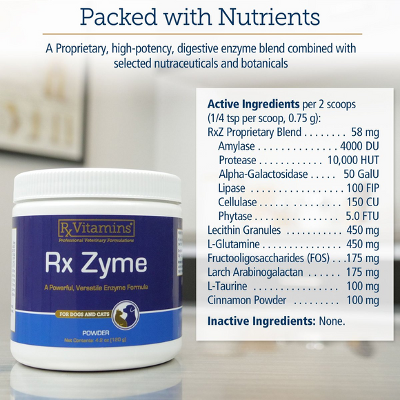 Rx Zyme Digestive Enzyme Powder (4.2 oz) - Dog Supplements & Vitamins 4