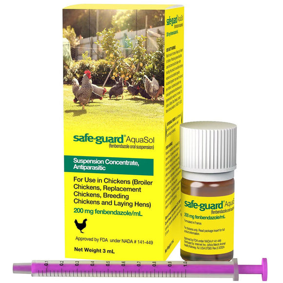 Safe-Guard AquaSol product packaging with a syringe on a white background