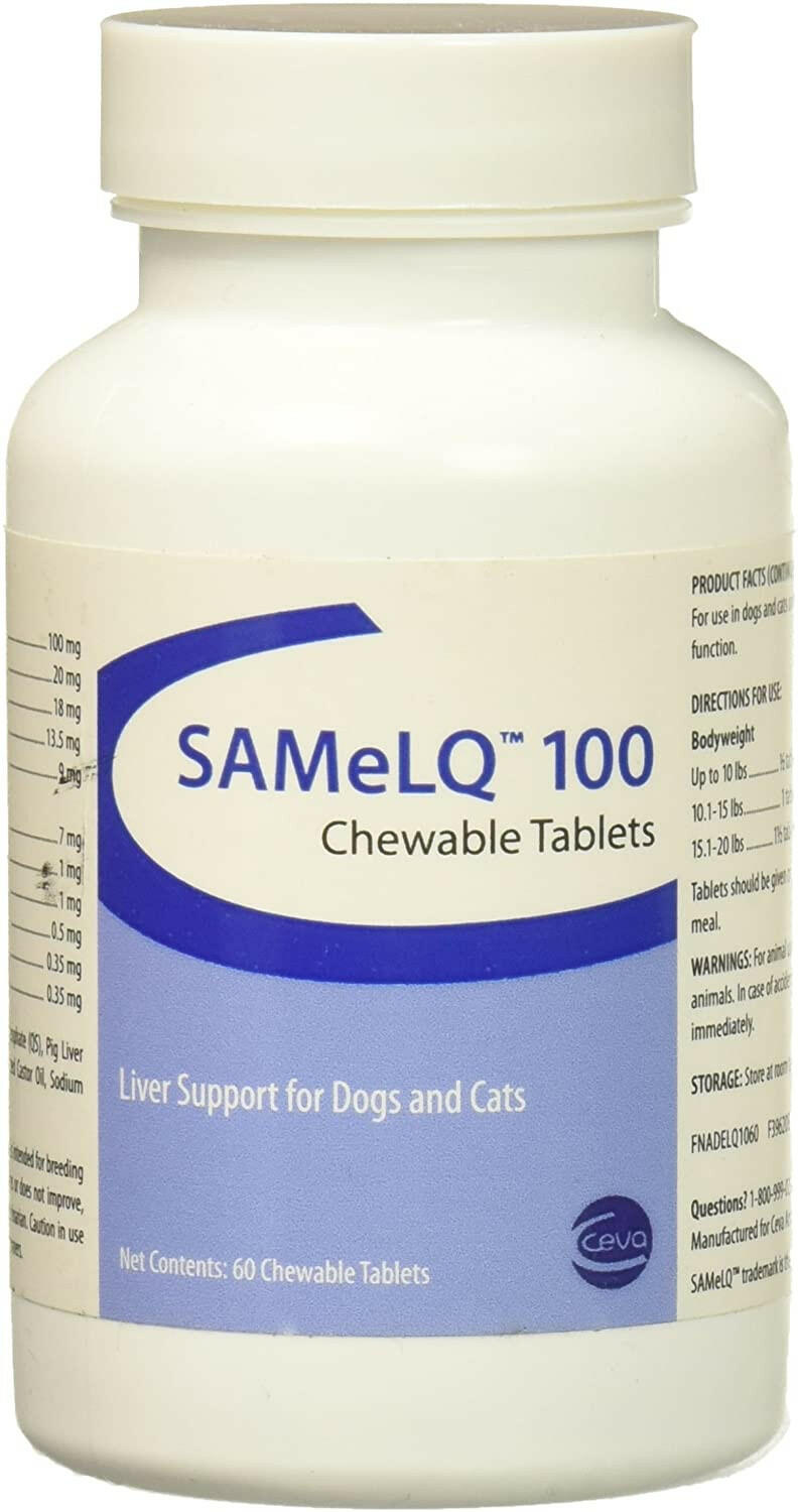 SAMeLQ 100 Liver Support Chewable Tablets for Dogs & Cats