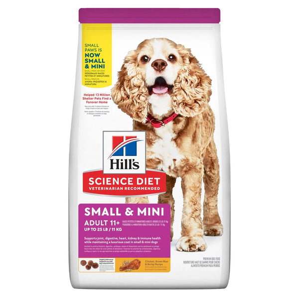 Hill's Science Diet Adult 11+ Small & Mini Chicken Meal, Brown Rice & Barley Recipe Dry Dog Food