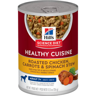 Hill's Science Diet Senior 7+ Healthy Cuisine Canned Dog Food, Roasted Chicken, Carrots, & Spinach Stew, 12.5 oz, 12 Pack wet dog food