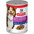 Hill's Science Diet Senior 7+ Canned Dog Food, Savory Stew with Beef & Vegetables, 12.8 oz, 12 Pack wet dog food