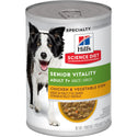 Hill's Science Diet Adult 7+ Senior Vitality canned dog food, Chicken & Vegetable Stew, 12.5 oz, case of 12