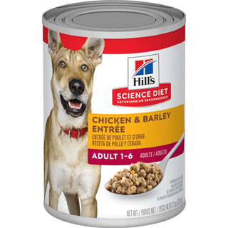 Hill's Science Diet Adult Canned Dog Food, Chicken & Barley Entrée, 13.1 oz, 12 Pack wet dog food