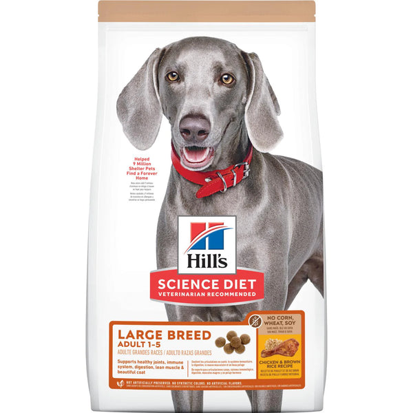 Hill's Science Diet Adult Large Breed No Corn, Wheat or Soy Dry Dog Food, Chicken, 30 lb Bag