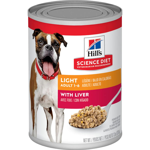 Hill's Science Diet Adult Light Canned Dog Food, Liver, 13.1 oz, 12 Pack wet dog food