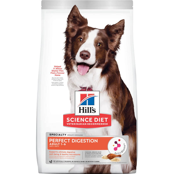 Hill's Science Diet Adult Perfect Digestion Chicken, Brown Rice, & Whole Oats Recipe Dry Dog Food, 3.5 lb bag
